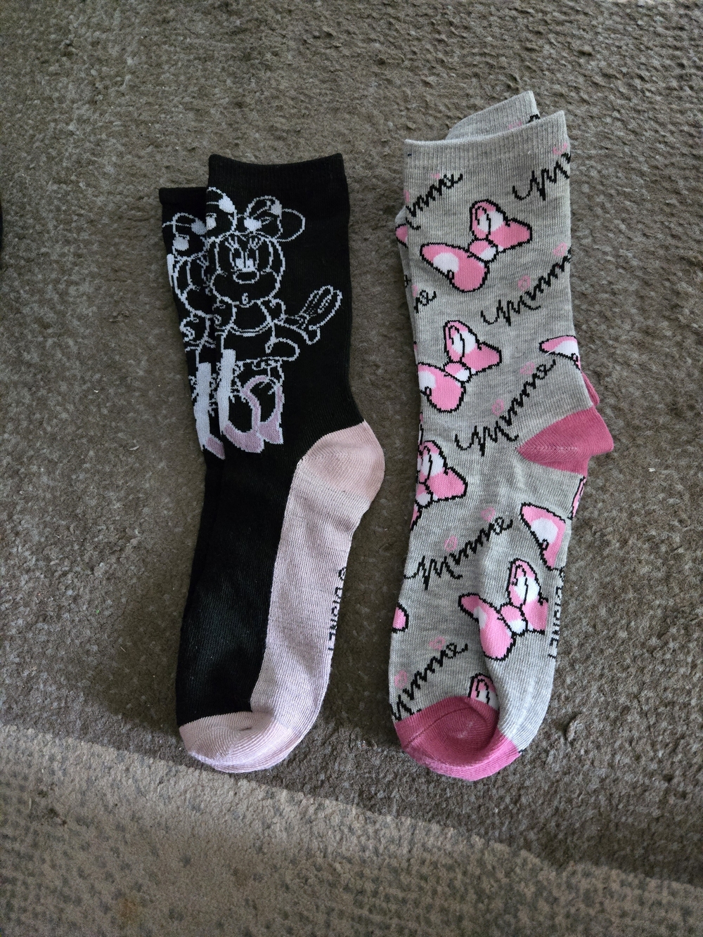 Two Pairs Minnie Mouse Crew Socks